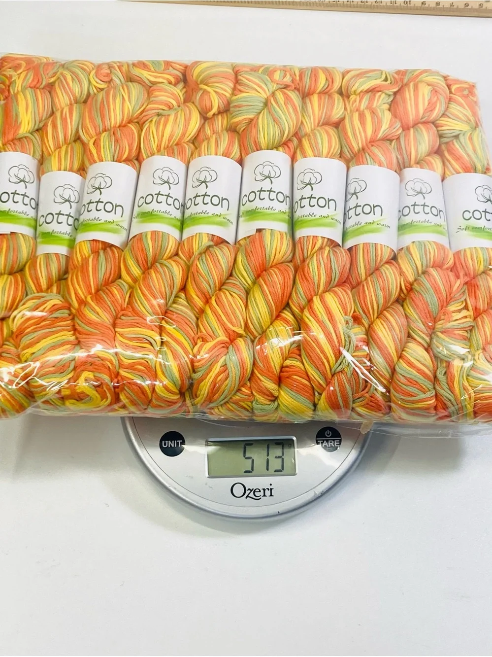 10 NEW (~500g total, ~50g ea.) 100% Cotton Variegated Hanks in Clementine